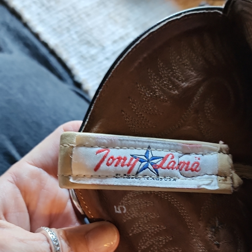 Tony Lama Brown Leather Cowboy Boots - Picture 14 of 16